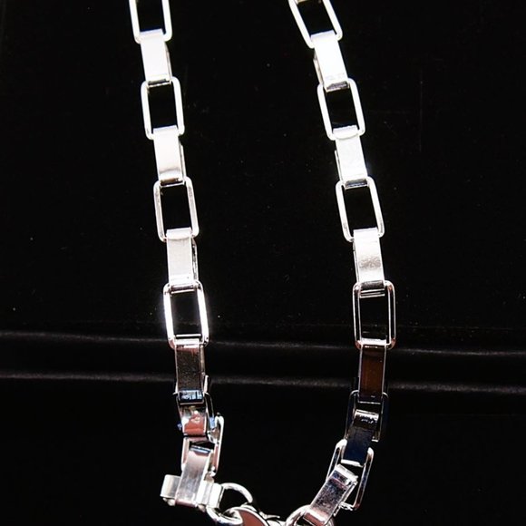 Stunning 4mm Wide Long Box Bracelet Stamped .925 Solid Sterling Silver - Picture 9 of 10